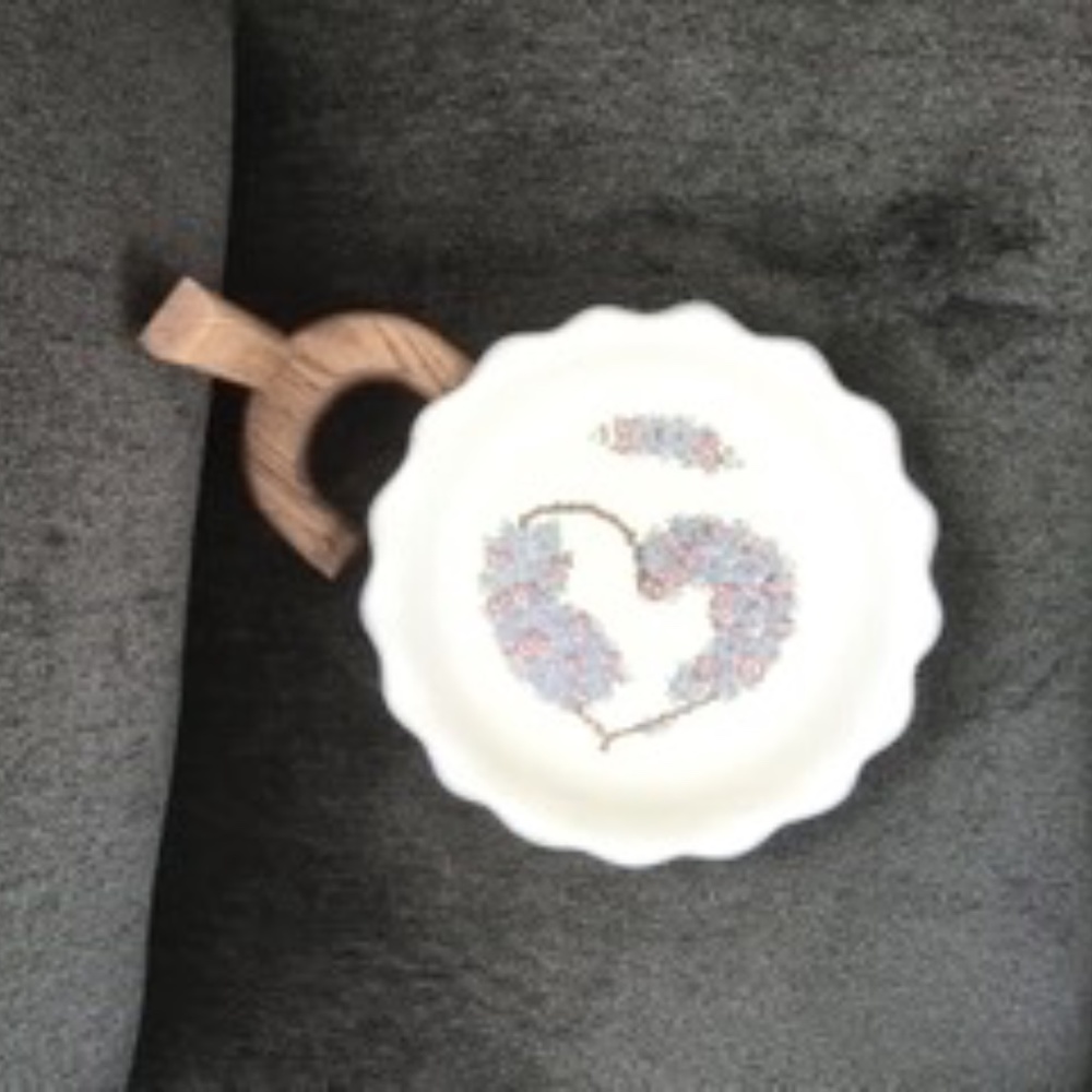 Vintage handcrafted ceramic pie plate